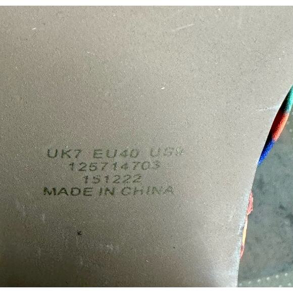 ASOS Design Colorful Orange Blue Heels Strappy‎ Square Toe Tie Up High Heel - Picture 9 of 12